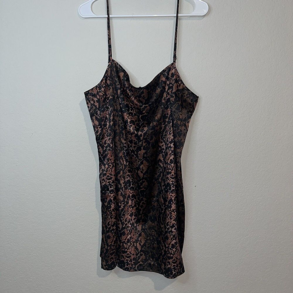 Collusion dress Size 14 Snake Print Black Bronze Mini Spaghetti Strap